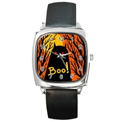 Halloween Monster Square Metal Watch by Valentinaart