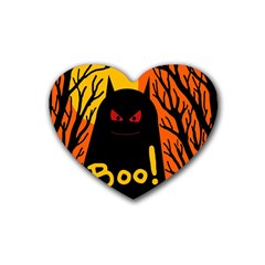 Halloween Monster Rubber Coaster (heart)  by Valentinaart