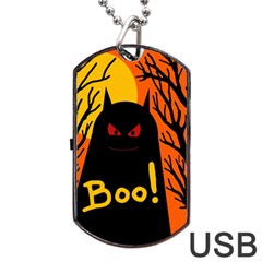 Halloween Monster Dog Tag Usb Flash (two Sides)  by Valentinaart