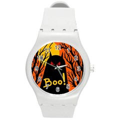 Halloween Monster Round Plastic Sport Watch (m) by Valentinaart