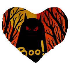 Halloween Monster Large 19  Premium Heart Shape Cushions by Valentinaart