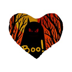 Halloween Monster Standard 16  Premium Flano Heart Shape Cushions