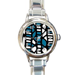 Blue decor Round Italian Charm Watch