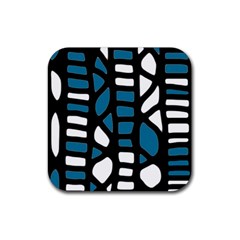 Blue decor Rubber Coaster (Square) 