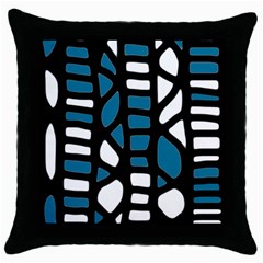 Blue decor Throw Pillow Case (Black)