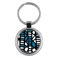 Blue decor Key Chains (Round) 