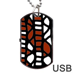 Red Decor Dog Tag Usb Flash (one Side)