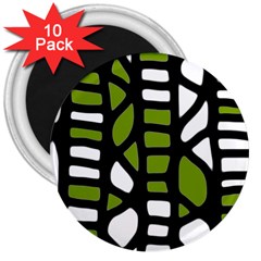 Green Decor 3  Magnets (10 Pack)  by Valentinaart