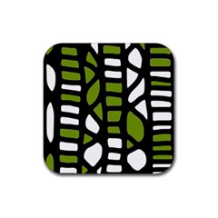 Green Decor Rubber Coaster (square)  by Valentinaart