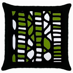 Green Decor Throw Pillow Case (black) by Valentinaart