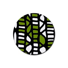 Green Decor Rubber Round Coaster (4 Pack)  by Valentinaart