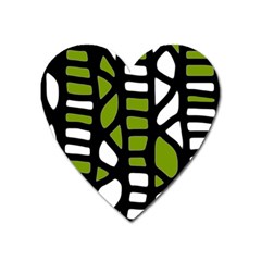 Green Decor Heart Magnet by Valentinaart