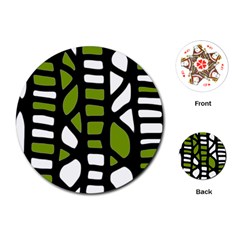 Green Decor Playing Cards (round)  by Valentinaart