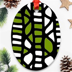 Green Decor Oval Ornament (two Sides) by Valentinaart