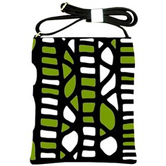 Green Decor Shoulder Sling Bags by Valentinaart