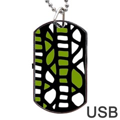 Green Decor Dog Tag Usb Flash (one Side)