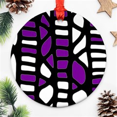 Purple Decor Round Ornament (two Sides)  by Valentinaart