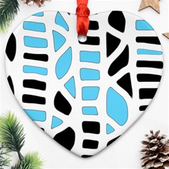 Light Blue Decor Ornament (heart)  by Valentinaart