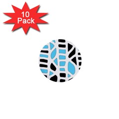 Light Blue Decor 1  Mini Buttons (10 Pack)  by Valentinaart