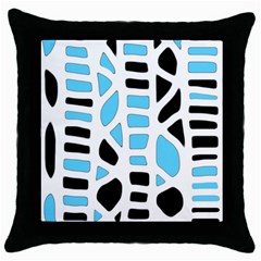 Light Blue Decor Throw Pillow Case (black) by Valentinaart