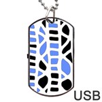 Blue decor Dog Tag USB Flash (Two Sides)  Back