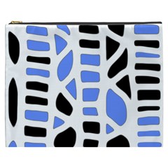 Blue Decor Cosmetic Bag (xxxl)  by Valentinaart