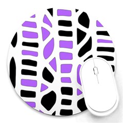 Purple Abstract Decor Round Mousepads by Valentinaart