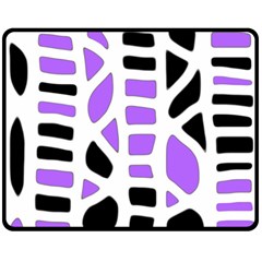 Purple Abstract Decor Double Sided Fleece Blanket (medium)  by Valentinaart