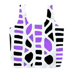 Purple Abstract Decor Full Print Recycle Bags (l)  by Valentinaart