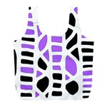 Purple abstract decor Full Print Recycle Bags (L)  Back