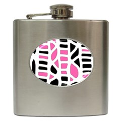 Pink Decor Hip Flask (6 Oz) by Valentinaart