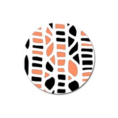 Orange Decor Magnet 3  (round) by Valentinaart