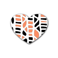 Orange Decor Rubber Coaster (heart) 