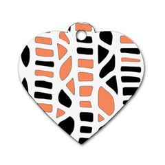 Orange Decor Dog Tag Heart (one Side) by Valentinaart