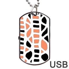 Orange Decor Dog Tag Usb Flash (one Side)