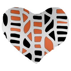 Orange Decor Large 19  Premium Heart Shape Cushions by Valentinaart