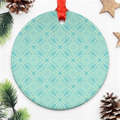 Light Blue Lattice Pattern Ornament (round)  by TanyaDraws