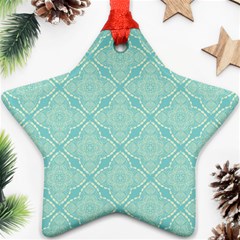 Light Blue Lattice Pattern Ornament (star)  by TanyaDraws