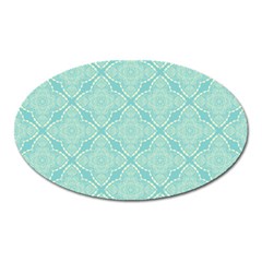 Light Blue Lattice Pattern Oval Magnet by TanyaDraws