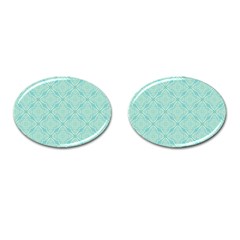 Light Blue Lattice Pattern Cufflinks (oval) by TanyaDraws