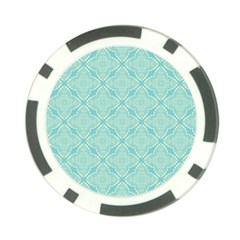 Light Blue Lattice Pattern Poker Chip Card Guards by TanyaDraws