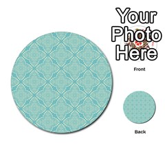 Light Blue Lattice Pattern Multi-purpose Cards (round)  by TanyaDraws