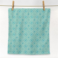 Light Blue Lattice Pattern Face Towel by TanyaDraws