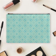 Light Blue Lattice Pattern Cosmetic Bag (large)  by TanyaDraws