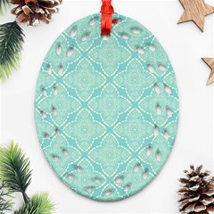 Light Blue Lattice Pattern Ornament (oval Filigree) 