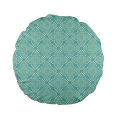 Light Blue Lattice Pattern Standard 15  Premium Flano Round Cushions by TanyaDraws