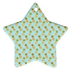 Tropical Watercolour Pineapple Pattern Ornament (star)  by TanyaDraws