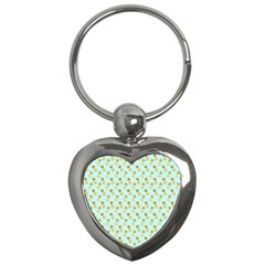 Tropical Watercolour Pineapple Pattern Key Chains (heart) 