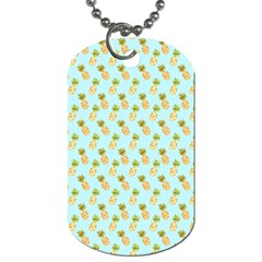 Tropical Watercolour Pineapple Pattern Dog Tag (one Side)