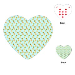 Tropical Watercolour Pineapple Pattern Playing Cards (heart) 